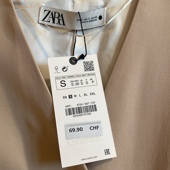 NWT Classic ZARA Light Tan Vest Waist Coat Woman’s Size S - Picture 4 of 7